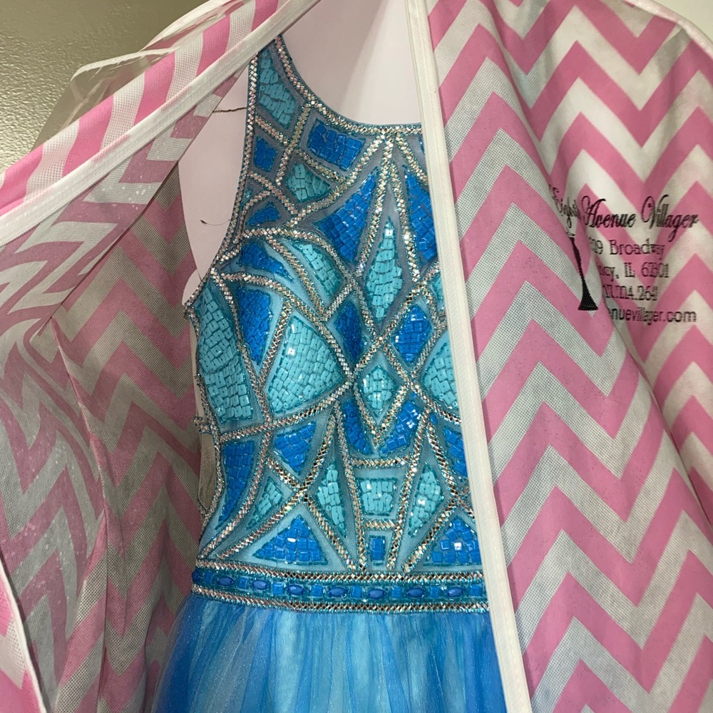 Blue Prom Dress with Blue Earrings - Picture 10 of 12